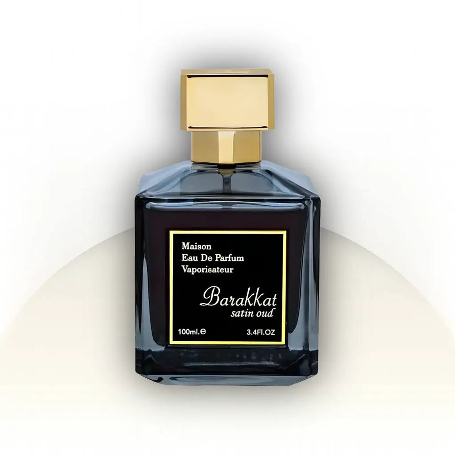 Barakkat Satin Oud Fragrance World EDP 100ML – בושם יוניסקס חושני ואלגנטי בהשראת Oud Satin Mood Maison Francis Kurkdjian.