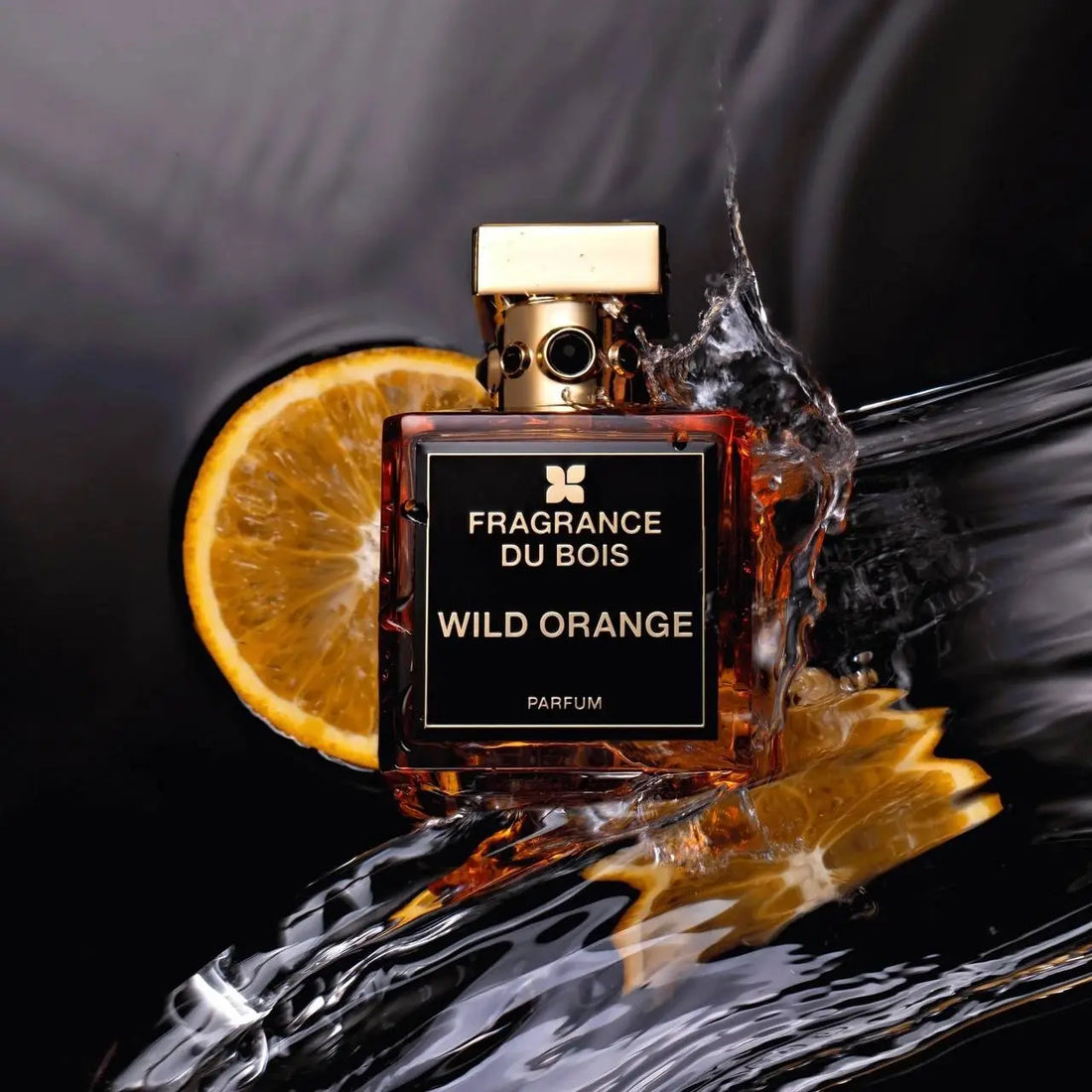 בושם Wild Orange מבית Fragrance Du Bois יוניסקס 100 מ"ל, Parfum, מבט חזיתי על בקבוק הנישה היוקרתי.