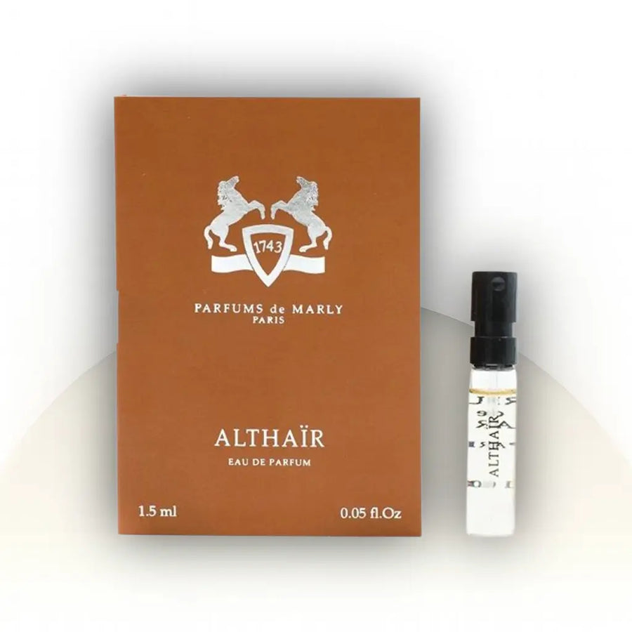 Althaïr Parfums de Marly – בושם נישה יוקרתי לגברים עם ניחוח וניל מתוק לחורף דוגמית רשמית 1.5 מ"ל
