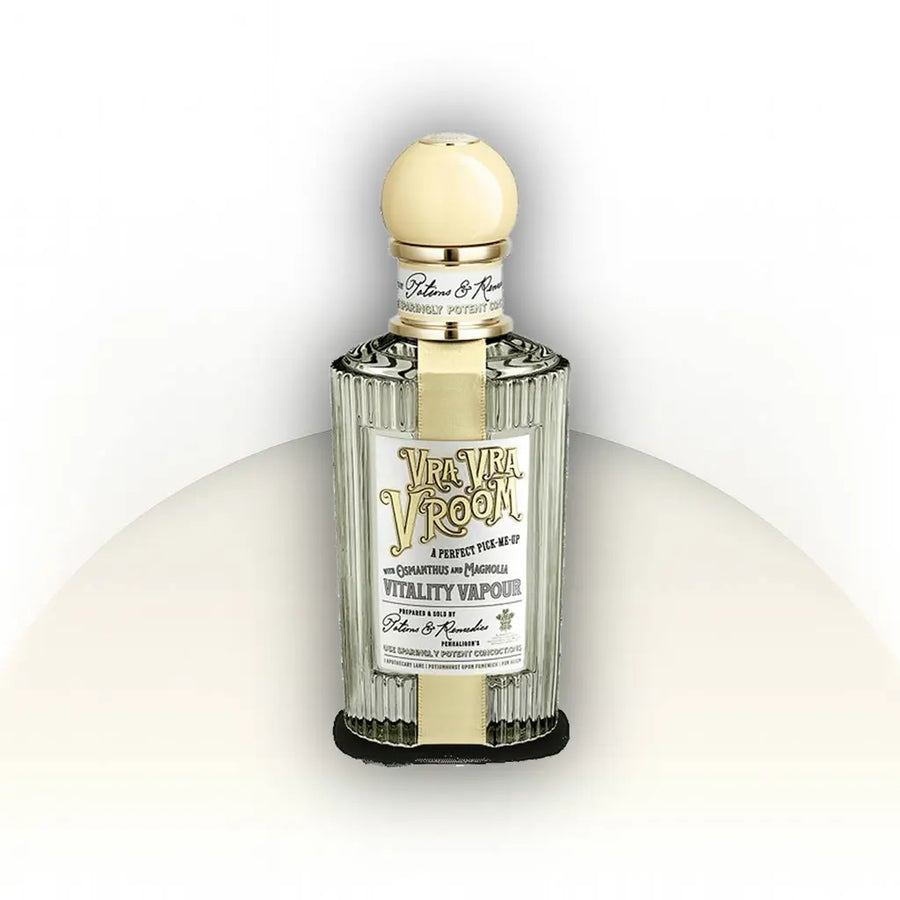 בושם Vra Vra Vroom Penhaligon's יוניסקס 100 מ״ל EDP | דיקנט 10 מ״ל | ניחוח פירותי־פרחוני עם משמש, מגנוליה, ורד ועור